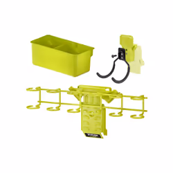 Présentation : Ce pack RYOBI Système LINK Porte-tounevis - Crochet double réversible - Bac de rangement double contient des é ...