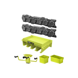 Ryobi - Pack Système link 2 rails muraux - Étagère polyvalente - Bac simple et double - Crochet