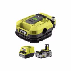 Présentation : Le pack RYOBI 18V Gonfleur compresseur - 11 bars - 1 Batterie 4,0Ah - 1 Chargeur rapide contient un gonfleur p ...