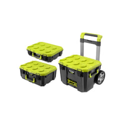 Ryobi - Pack Système link Boîte à outils sur roulettes - Boite à outils medium - Boîte à outils compacte