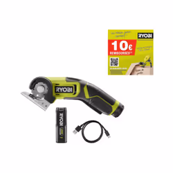 Présentation : La mini-scie RYOBI RYOBI RYOBI 4V - RCT4-120G est outil polyvalent idéal pour des coupes en hauteur ou avec pr ...