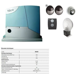 Kit de motorisation de portails coulissants - NICE - RB400KCE - 400 kg max - Compatible Solemyo - 230 V