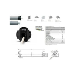 Nice - Moteur era m ø 45 mm, filaire, fin course mécanique, 8 Nm, 17Rpm, 15 Kg