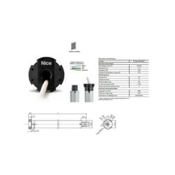 Nice - Moteur Era Star mp Ø45mm,filaire 30Nm 17Rpm,max 56kg,fin course électroniq.