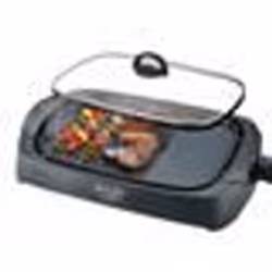 Grill électrique - Professionnel - 3000W - Plaque antiadhésive - 5 réglages de température - Couvercle en verre