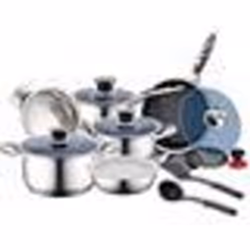 Batterie De Cuisine 16 Pcs En Inox Et Effet Pierre