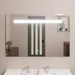 Description générale Le miroir LED de salle de bain de la gamme ELEGANCE allie design épuré et fonctionnalité. Avec une bande ...