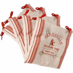 Galettes de chaises - ATMOSPHERA - Lot de 4 - 38 x 38 cm - Coton - Rouge et Lin