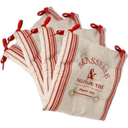 Galettes de chaises - ATMOSPHERA - Lot de 4 - 38 x 38 cm - Coton - Rouge et Lin