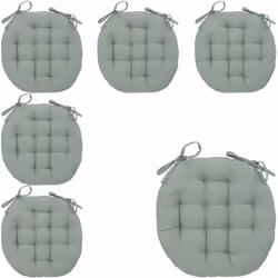 Lot de 6 Galettes de chaise en Coton Vert Céladon D 38 cm - Atmosphera (-) Dimensions : D. 38 x H. 5 cm - Matière du tissu :  ...