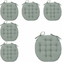 Lot de 6 Galettes de chaise en Coton Vert Céladon D 38 cm - Atmosphera