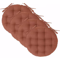 Lot de 4 Galettes de chaise en Coton Terracotta D 38 cm - Atmosphera (-) Dimensions : D. 38 x H. 5 cm - Matière du tissu : 10 ...