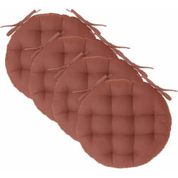 Lot de 4 Galettes de chaise en Coton Terracotta d 38 cm Atmosphera