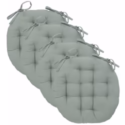 Lot de 4 Galettes de chaise en Coton Vert Céladon D 38 cm - Atmosphera (-) Dimensions : D. 38 x H. 5 cm - Matière du tissu :  ...