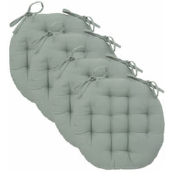 Atmosphera - Lot de 4 Galettes de chaise en Coton Vert Céladon d 38 cm