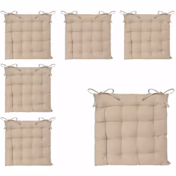 Lot de 6 Galettes de chaise en Coton Beige 38 x 38 cm - Atmosphera (-) Dimensions : 38 x 38 x Ep 4.5 cm - Matière du tissu :  ...