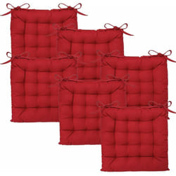Atmosphera - Lot de 6 Galettes de chaise en Coton Rouge 38 x 38 cm