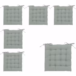 Lot de 6 Galettes de chaise en Coton Vert Céladon 38 x 38 cm - Atmosphera (-) Dimensions : 38 x 38 x Ep 4.5 cm - Matière du t ...