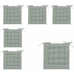 Lot de 6 Galettes de chaise en Coton Vert Céladon 38 x 38 cm Atmosphera