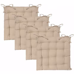 Lot de 4 Galettes de chaise en Coton Beige 38 x 38 cm - Atmosphera (-) Dimensions : 38 x 38 x Ep 4.5 cm - Matière du tissu :  ...
