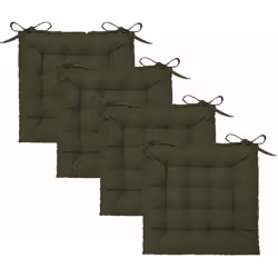 Lot de 4 Galettes de chaise en Coton Vert kaki 38 x 38 cm - Atmosphera (-) Dimensions : 38 x 38 x Ep 4.5 cm - Matière du tiss ...