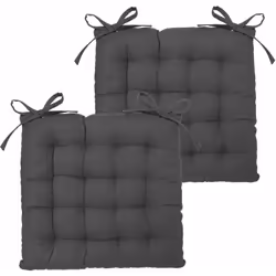 Lot de 2 Galettes de chaise en Coton Gris foncé 38 x 38 cm - Atmosphera (-) Dimensions : 38 x 38 x Ep 4.5 cm - Matière du tis ...