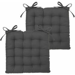 Lot de 2 Galettes de chaise en Coton Gris foncé 38 x 38 cm Atmosphera