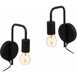 Atmosphera - Lot de 2 Appliques murales en métal Noir h 25 cm