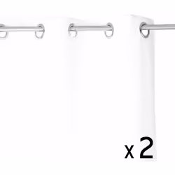 Lot de 2 Rideaux à œillets isolant Ivoire 140 x 260 cm - Atmosphera (-) Dimensions : L. 140 x H. 260 cm - Matière : 100% Poly ...