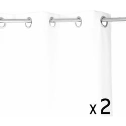 Atmosphera - Lot de 2 Rideaux à œillets isolant Ivoire 140 x 260 cm