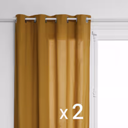 Lot de 2 Rideaux à œillet en Coton Marron Caramel 135 x 240 cm - Atmosphera (-) Dimensions : L. 135 x H. 240 cm - Matière du  ...