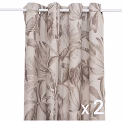 Lot de 2 Rideaux à œillet Occultant Beige Lin à motifs 135 x 260 cm - Atmosphera (-) Dimensions : L. 135 x H. 260 cm - Matièr ...