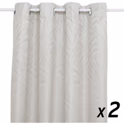 Lot de 2 Rideaux à œillet Occultant Blanc Ivoire à motifs 140 x 260 cm - Atmosphera (-) Dimensions : L. 140 x H. 260 cm - Mat ...
