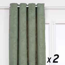 Lot de 2 Rideaux à œillet Jacquard Vert Céladon motif tufté 135 x 260 cm - Atmosphera (-) Dimensions : L. 135 x H. 260 cm - M ...