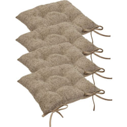 Atmosphera - Lot de 4 Galettes de chaise tissage Beige Lin effet bouclette 38 x 38 cm
