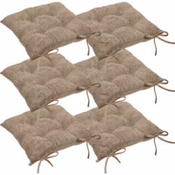 Lot de 6 Galettes de chaise tissage Beige Lin effet bouclette 38 x 38 cm - Atmosphera (-) Dimensions : 38 x 38 x Ep 5 cm - Ma ...