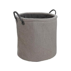 Aubry Gaspard - Corbeille à linge en laine doublure polyester Taupe anthracite