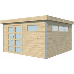 Gardenas - Chalet en bois profil aluminium contemporain 14.82 m² Avec gouttière