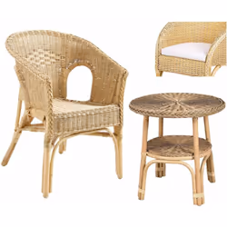 Aspect Finitions Miel Matériau principal Moelle de rotin Autres dimensions Hauteur d'assise (en cm) 42 Dimensions Hauteur (en ...