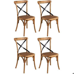 Chaise bistrot en hêtre vieilli Lot de 4