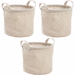 Aspect Coloris Crème Matériau principal Jute Matériaux secondaires Plastique (doublure) Motif Pois blancs Dimensions Diamètre ...