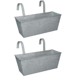 Esschert Design - Jardinière balcon en zinc à suspendre (Lot de 2)