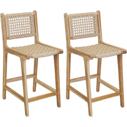 Tabouret de bar en teck naturel BAIA (Lot de 2) Hauteur 110 cm