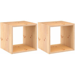 Cube de rangement en pin massif Dinamic Lot de 2