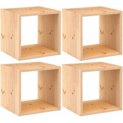 Cube de rangement en pin massif Dinamic Lot de 4