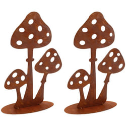 Aubry Gaspard - Décor champignons sur pied en métal vieilli Lot de 2