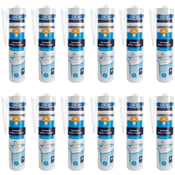 12 cartouches mastic silicone Blanc GEB sicone w joints sanitaires
