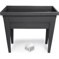 Lot de 4 espaces potager VEG&Table City Anthracite - 76 x 38,5 x 68 cm - 57L