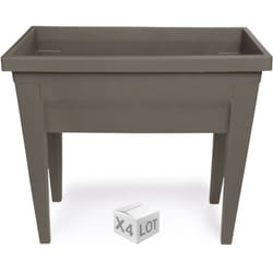 Lot de 4 espaces potager VEG&Table City Taupe- 76 x 38,5 x 68 cm - 57L