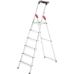 Escabeau L60 sécurisé pliable - 6 marches - 3.03m - en alu ultra léger - Hailo